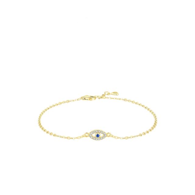 925 sterling silver dainty evil eye women bracelet
