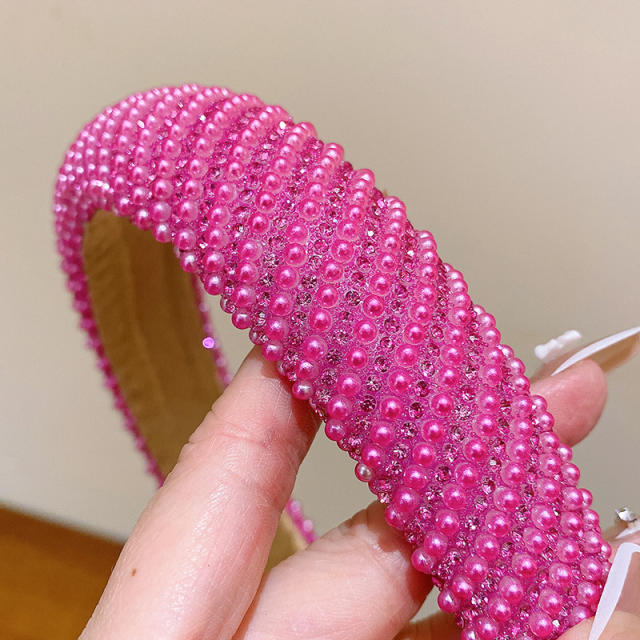 Korean fashion baroque beaded padded headband