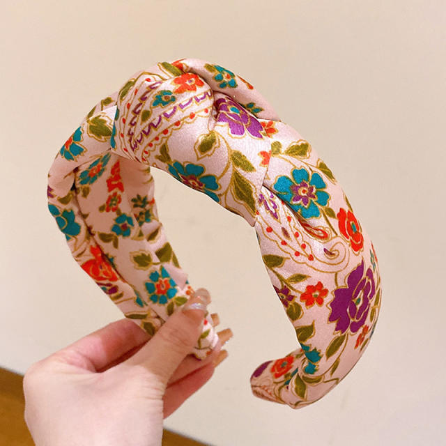 Hot sale spring summer floral knotted headband