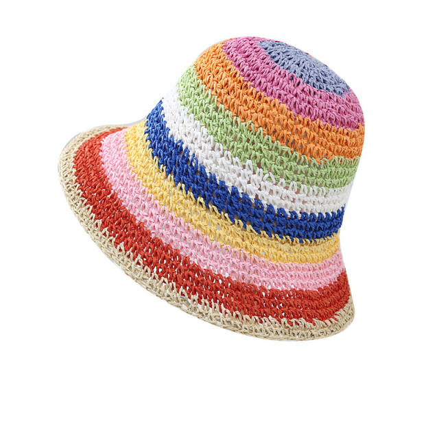 Summer fresh color corchet bucket hat sun hat