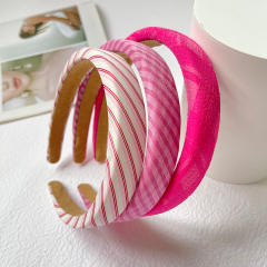 Sweet pink rose color series women padded headband
