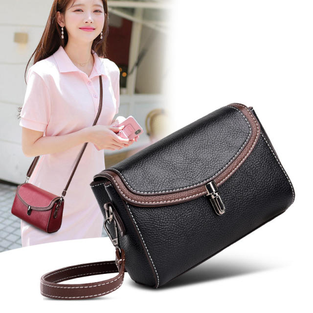 Concise easy match PU leather samll crossbody bag