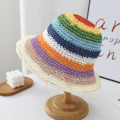 Summer fresh color corchet bucket hat sun hat