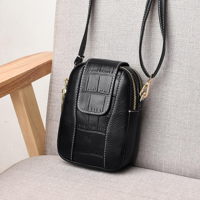 Easy match plain color PU leather mini phone bag