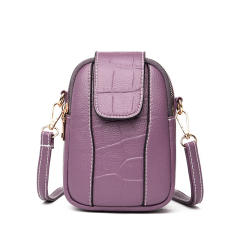 Easy match plain color PU leather mini phone bag