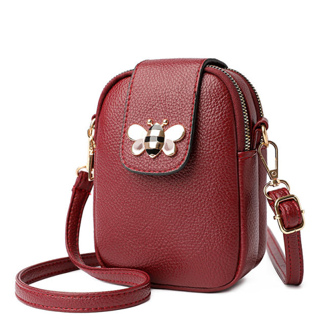 Korean fashion cute bee mini PU leather phone bag