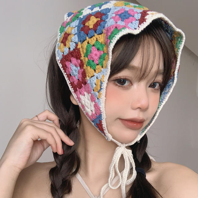 Sweet corchet flower bandana headband