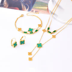 Classic clover stainless steel necklace earrings