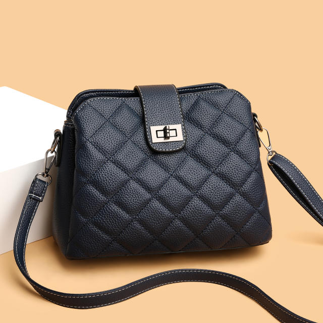 Korean fashion quilted pattern easy match crossbody bag