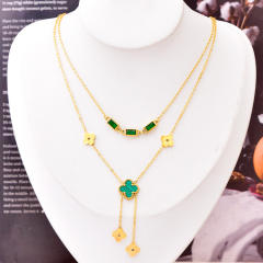 Classic clover stainless steel necklace earrings