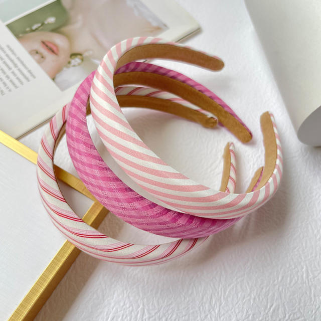 Sweet pink rose color series women padded headband