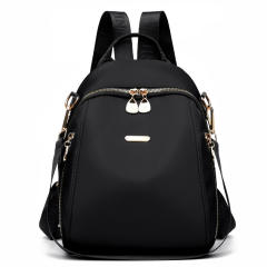 Korean fashion black color oxford cloth backpack