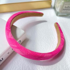 Sweet pink rose color series women padded headband