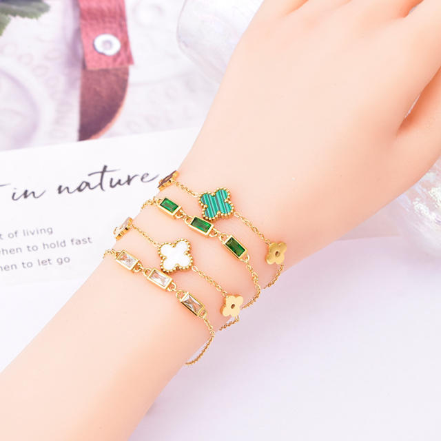 Classic clover stainless steel necklace earrings