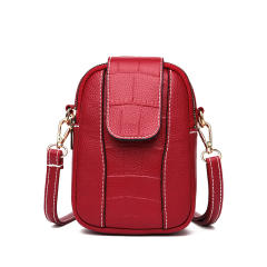 Easy match plain color PU leather mini phone bag