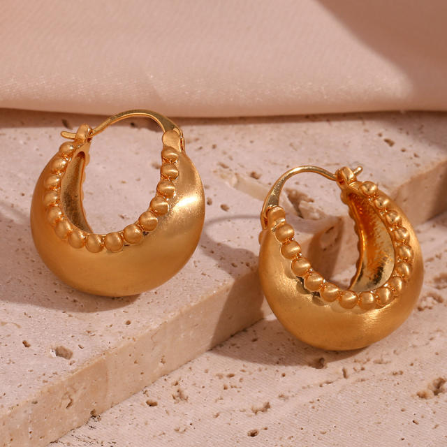 18K chunky stainless steel hoop earrings