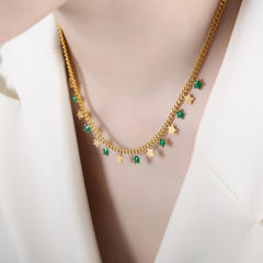 Y2K color enamel tiny star moon stainless steel necklace bracelet