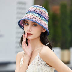 Summer colorful corchet bucket hat