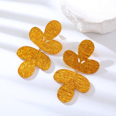 Natural acrylic leaf design earrings