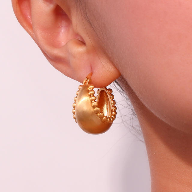 18K chunky stainless steel hoop earrings