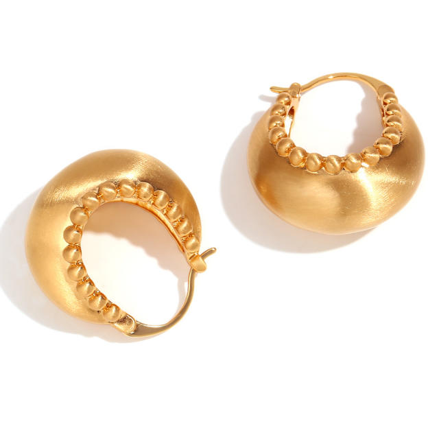 18K chunky stainless steel hoop earrings