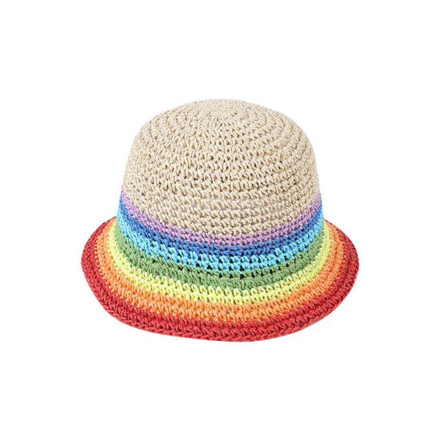 Pretty rainbow series corchet bucket hat