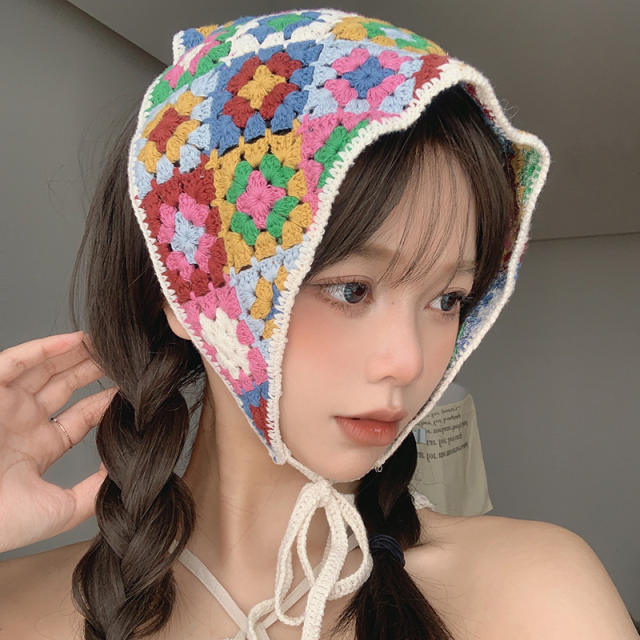 Sweet corchet flower bandana headband