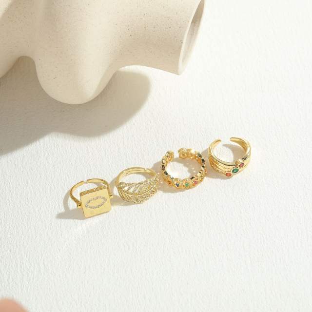 14K real gold plated copper delicate openning rings
