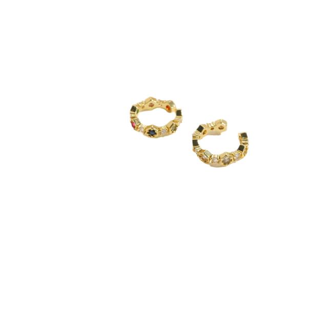 14K real gold plated rainbow cz copper opnning rings