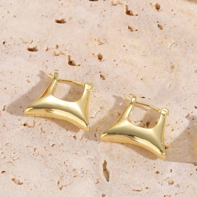 14K gold plated chunky copper earrings