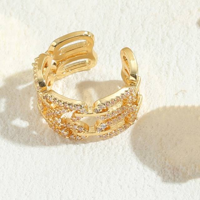 14K real gold plated copper delicate openning rings