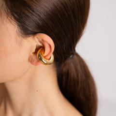 18K gold plated chunky stainless steel ear cuff