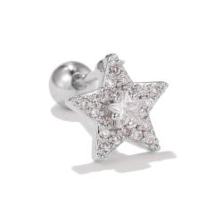 Hot sale silver color cute bear piercing earrings cartilage earrings