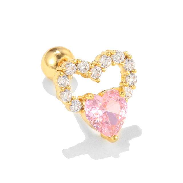 Sweet Y2K pink heart series piercing earring cartilage earrings