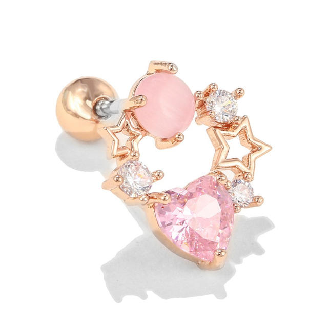 Y2K pink color sweet piercing earring cartilage earrings