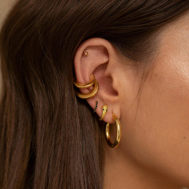 18K chunky stainless steel ear cuff