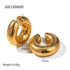 18K gold plated chunky stainless steel ear cuff