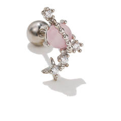 Delicate cubic zircon heart star piercing earring cartilage earrings