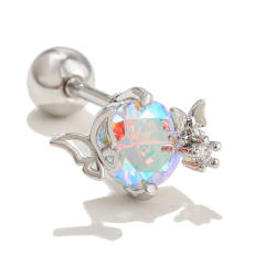 Delicate cubic zircon heart star piercing earring cartilage earrings