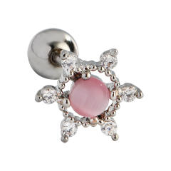 Delicate cubic zircon heart star piercing earring cartilage earrings