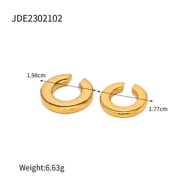 18K chunky stainless steel ear cuff