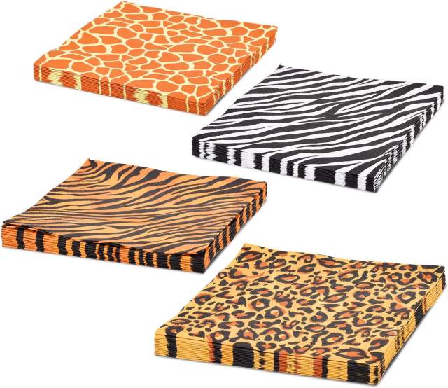 Safari party theme paper plates tissue