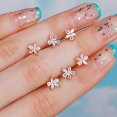 Delicate cubic zircon heart star piercing earring cartilage earrings