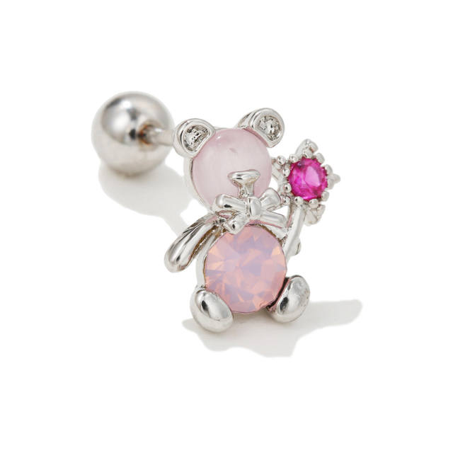 Creative cute animal design piercing earrings cartilage earrings