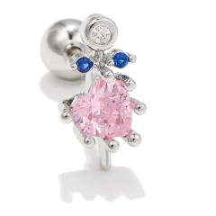 Delicate cubic zircon heart star piercing earring cartilage earrings
