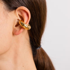 18K gold plated chunky stainless steel ear cuff