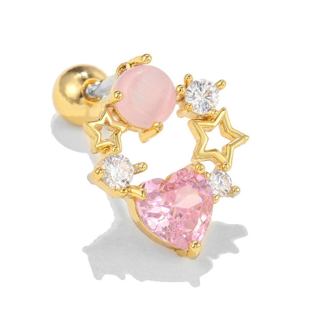 Y2K pink color sweet piercing earring cartilage earrings