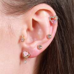 Y2K pink color sweet piercing earring cartilage earrings
