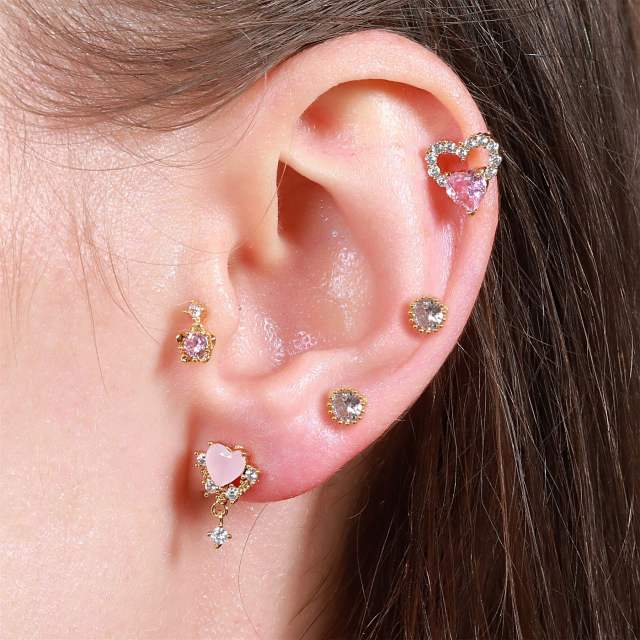 Y2K pink color sweet piercing earring cartilage earrings