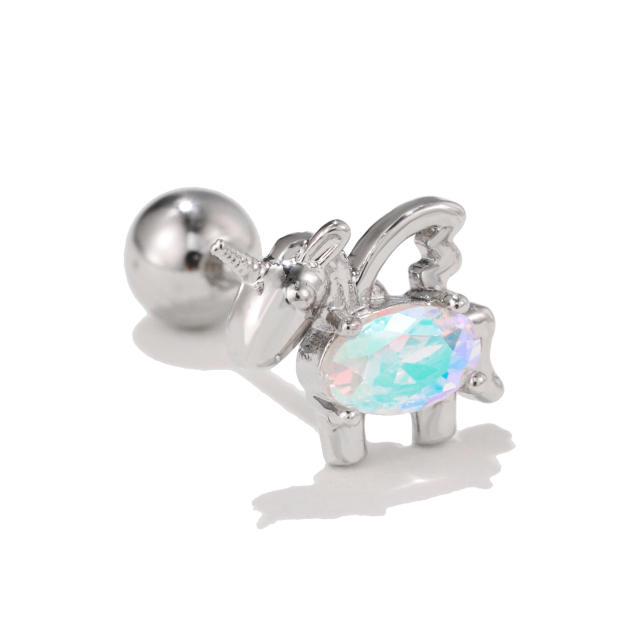 Delicate cubic zircon heart star piercing earring cartilage earrings